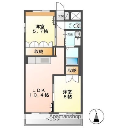 茨城県神栖市平泉[2LDK/49.59m2]の間取図