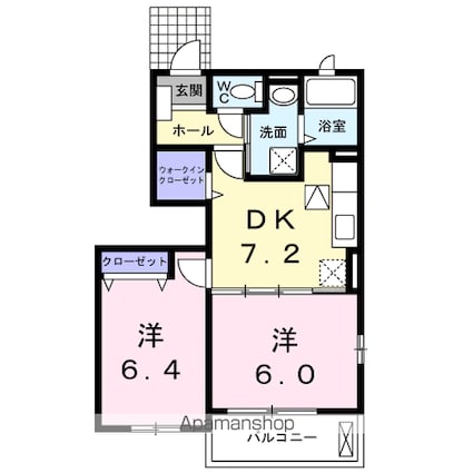 千葉県柏市手賀の杜４丁目[2DK/46.71m2]の間取図