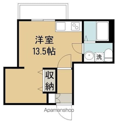 メリディアンなないろの里　伍番館[1R/30.84m2]の間取図