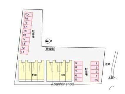 香川県高松市下田井町[1LDK/45.07m2]の配置図