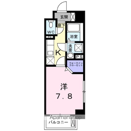 ルーベル中村[1K/28.24m2]の間取図