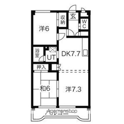 シーズンコート上小田井南[2LDK/60m2]の間取図