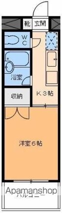 愛媛県松山市緑町１丁目[1K/19.8m2]の間取図