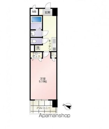 第１６友建ビル[1K/30.9m2]の間取図