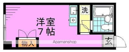 エーエスホームズⅡ[1R/18.5m2]の間取図