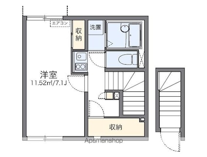レオネクストクラージュ[1K/26m2]の間取図