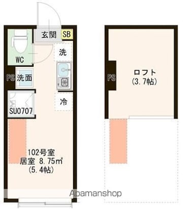 東京都杉並区和泉１丁目[1R/12.1m2]の間取図