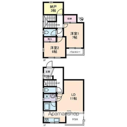 ＧＲＥＥＮ　ＰＡＲＫ　Ｂ棟[2LDK/77m2]の間取図