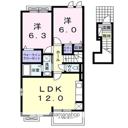 エスペランサＡ[2LDK/57.76m2]の間取図
