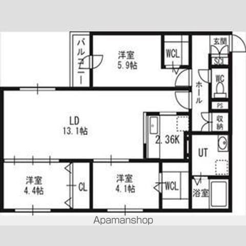 アルファスクエア北12西3の間取り写真