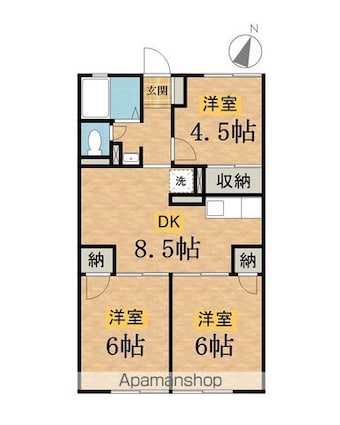 エルタウン須崎[3DK/52.51m2]の間取図