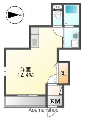 グランディールＮ[1K/31.83m2]の間取図