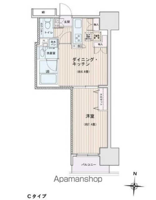 エスティメゾン錦糸町Ⅱ[1DK/40m2]の間取図