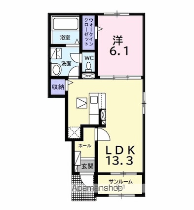 エスパース　ボヌール[1LDK/50.01m2]の間取図
