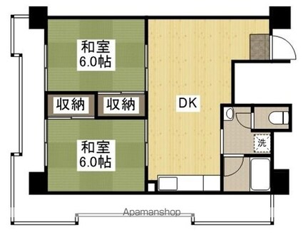 コーポハピネス[2DK/54.45m2]の間取図