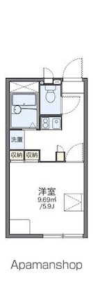 レオパレスグリーンガーデンⅢ[1K/20.28m2]の間取図