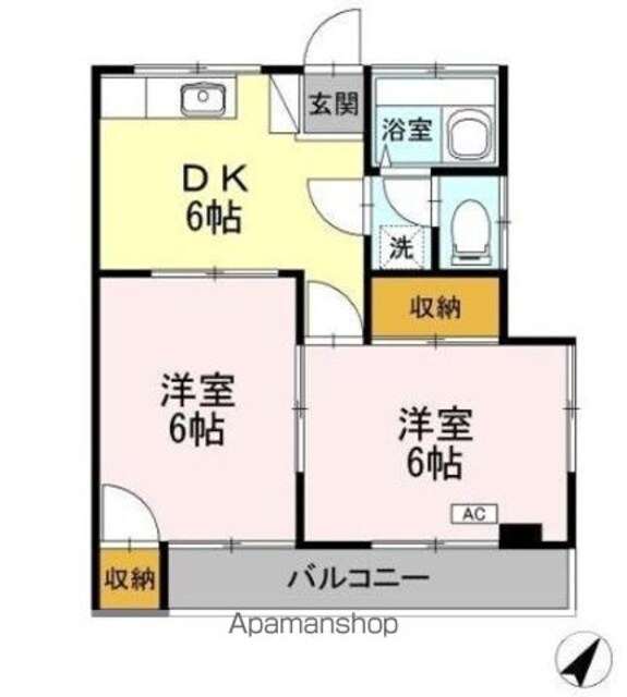 コーポユキ[2DK/37m2]の間取図