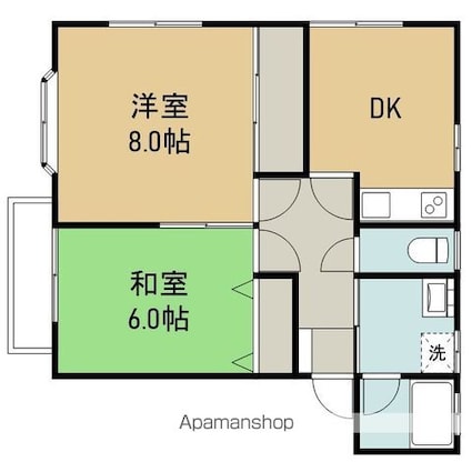 ソフィア柿木平[2DK/48.85m2]の間取図