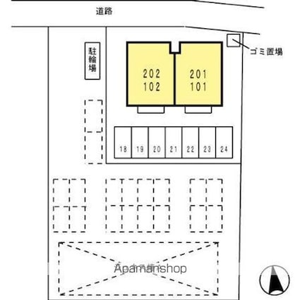 ジュネス椿Ｂ[2LDK/55.44m2]の配置図