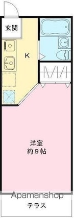 サンシティ長浜Ａ・Ｂ[1K/20.46m2]の間取図