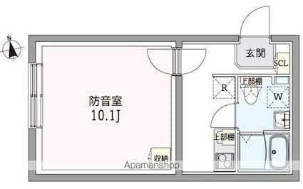 東京都板橋区仲町[1K/29.42m2]の間取図