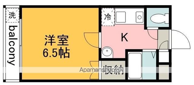 東京都調布市緑ケ丘１丁目[1K/22m2]の間取図