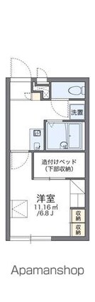 レオパレスグローリア[1K/20.28m2]の間取図
