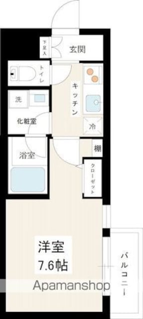 スカイコート板橋本町Ⅱ[1K/25.73m2]の間取図
