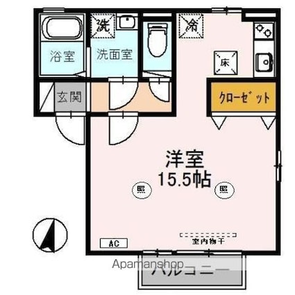 ハーベスト和田[1R/36.29m2]の間取図