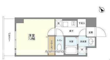三茶[1K/25.57m2]の間取図