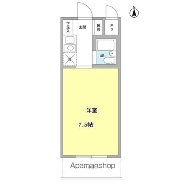 ウッドクレスト砧ＡＢＣ棟[1R/19.44m2]の間取図