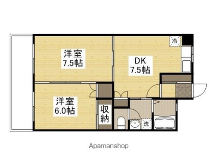 本逕寺ビル[2DK/49.84m2]の間取図