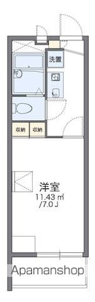 レオパレス１３ＳＴＯＮＥⅡ[1K/21.11m2]の間取図