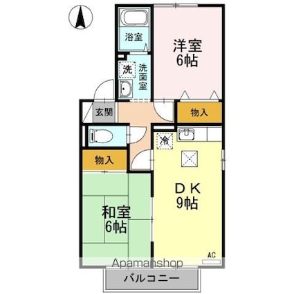 セジュール力石　Ｂ棟[2DK/50.42m2]の間取図
