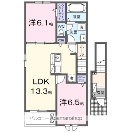 ラ・ルーチェ　Ａ[2LDK/59.58m2]の間取図