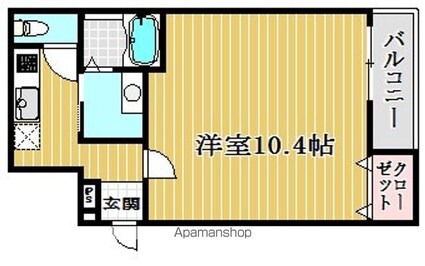 フジパレス　遠里小野Ⅰ番館[1K/31.38m2]の間取図