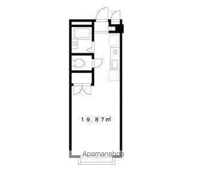 フラットＴ[1R/19.87m2]の間取図