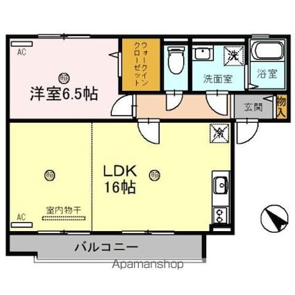 夢咲きの里　Ｂ[1LDK/51.34m2]の間取図