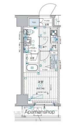 ＧＥＮＯＶＩＡ西横浜[1K/21.48m2]の間取図
