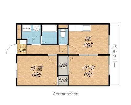 滋賀県大津市大将軍２丁目[2DK/42.56m2]の間取図