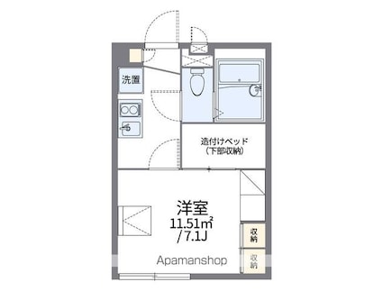 レオパレスサンチェリー[1K/19.87m2]の間取図