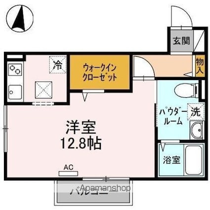 ディア・スタイル[1K/34.76m2]の間取図