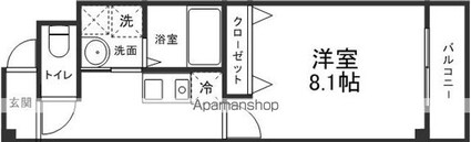 ドミールときめき坂[1K/30.21m2]の間取図