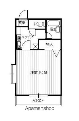 香川県高松市十川東町[1K/28m2]の間取図
