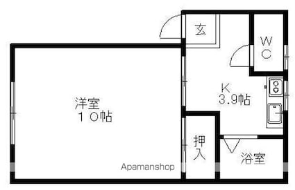 アレーズ[1K/28m2]の間取図