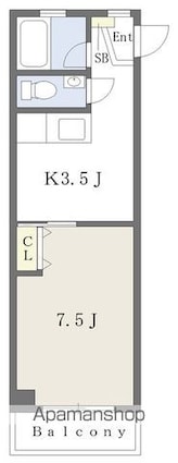 第１０グリーンハイツ[1K/23.01m2]の間取図