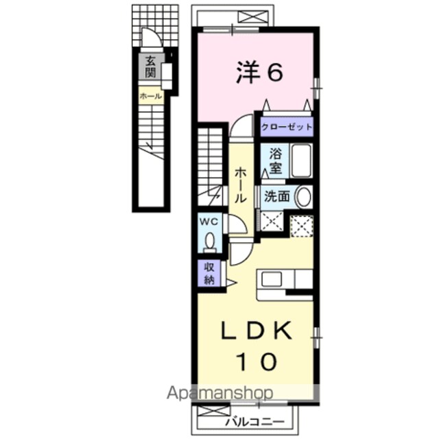 ペイザージュ[1LDK/42.37m2]の間取図