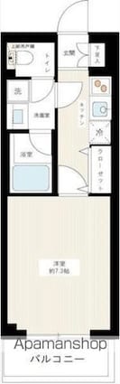 ＡＲＣＯＢＡＬＥＮＯ　ＯＳＨＩＡＧＥ　ＥＡＳＴ[1K/25.73m2]の配置図