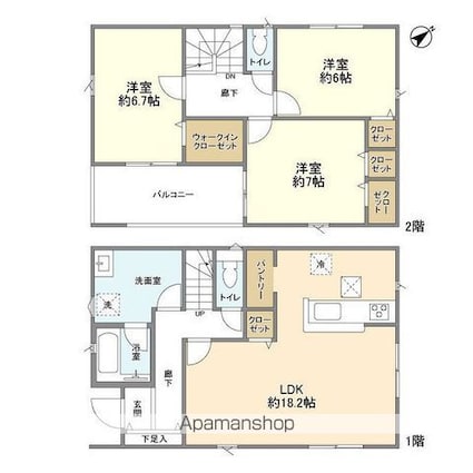Ｋｏｌｅｔ岩槻北[3LDK/95.58m2]の間取図