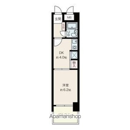 ダイアパレス大手町　第３[1DK/24.7m2]の間取図